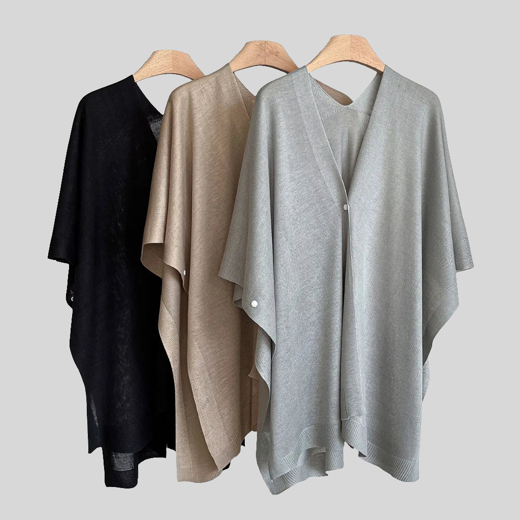 Casual V-neck poncho