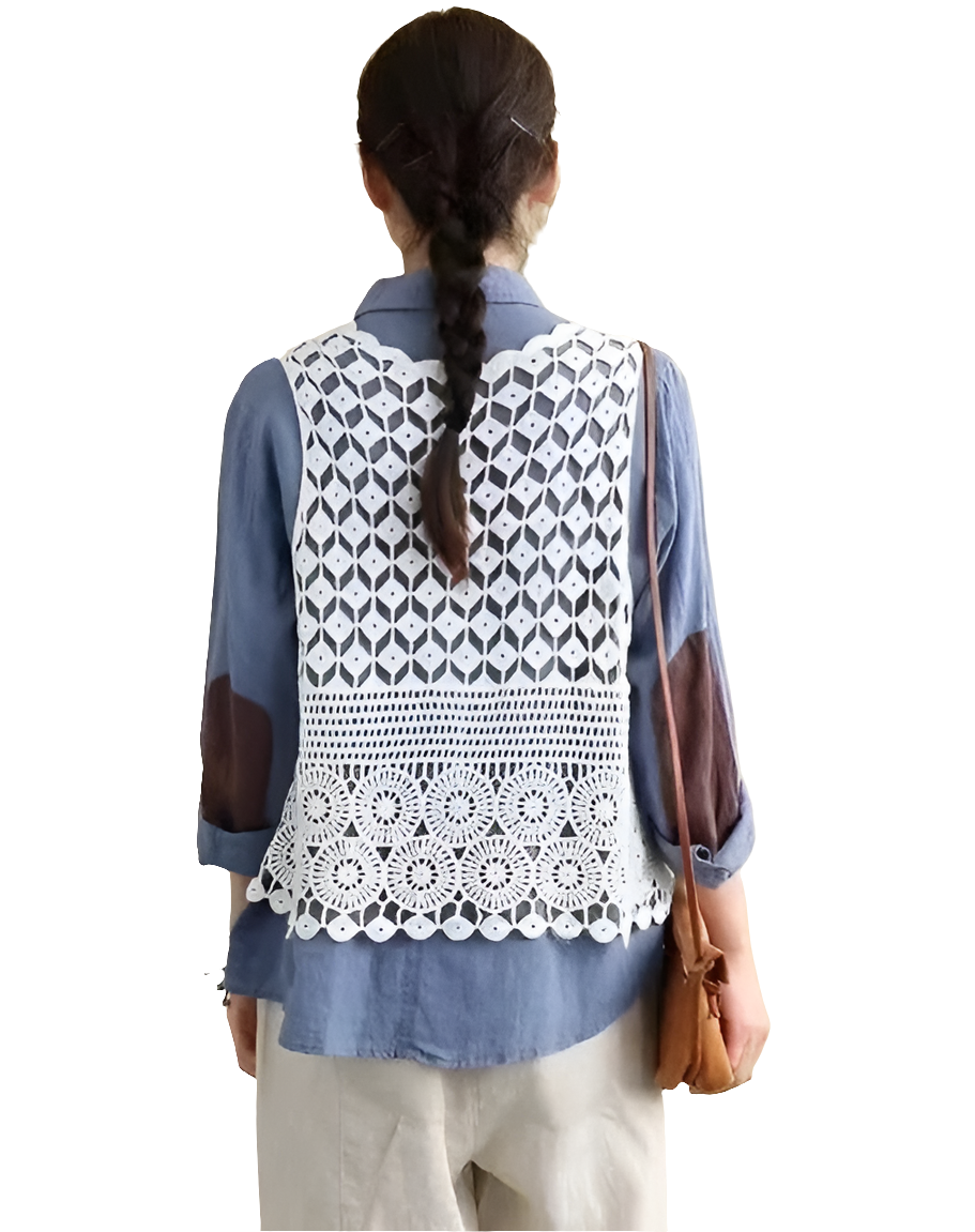Lace crochet vest