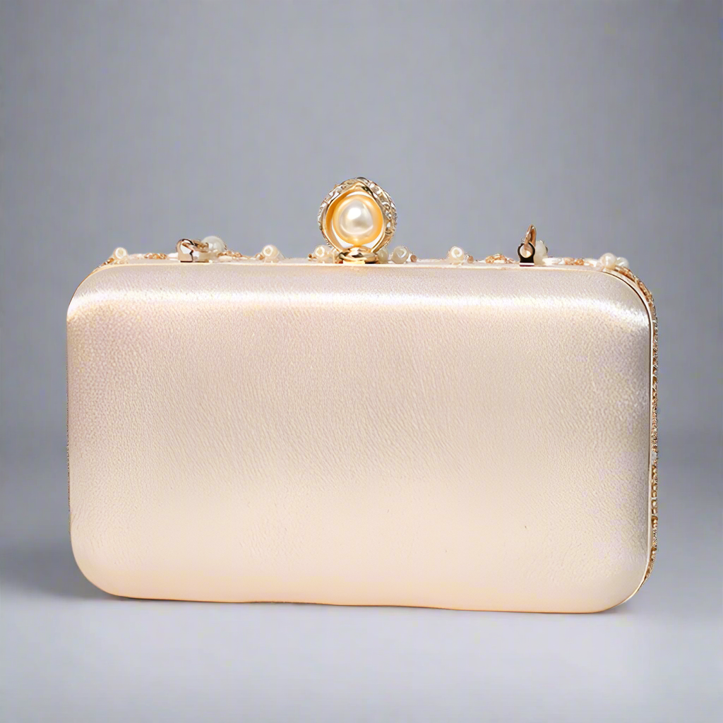 Pearl & diamond beaded minaudière bag