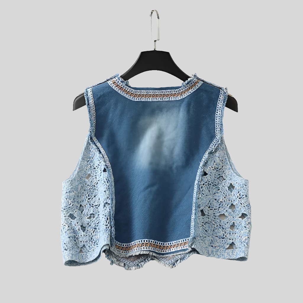 Embroidered cotton vest