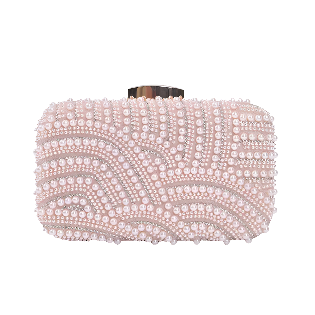 Pearl beaded evening clutch