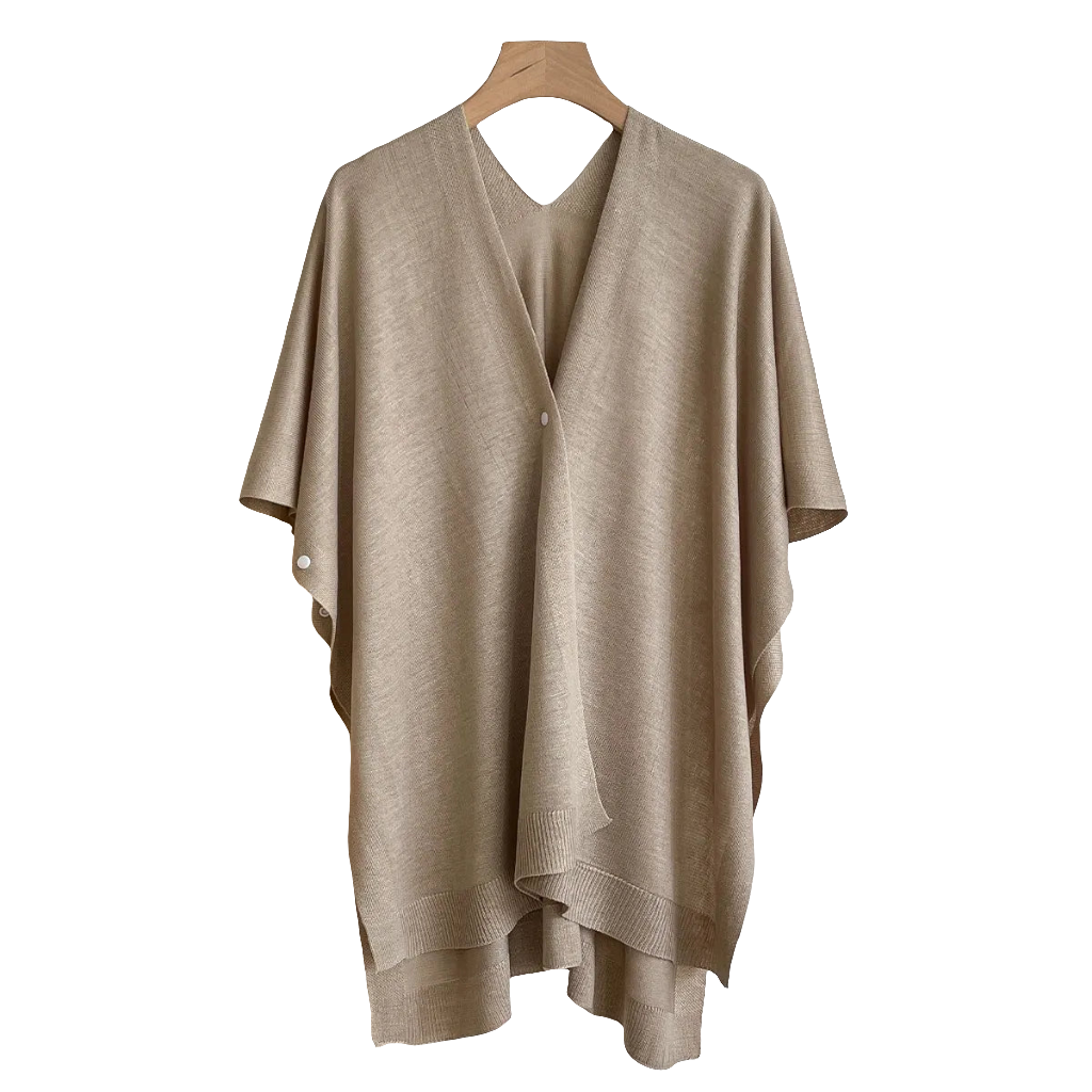 Casual V-neck poncho