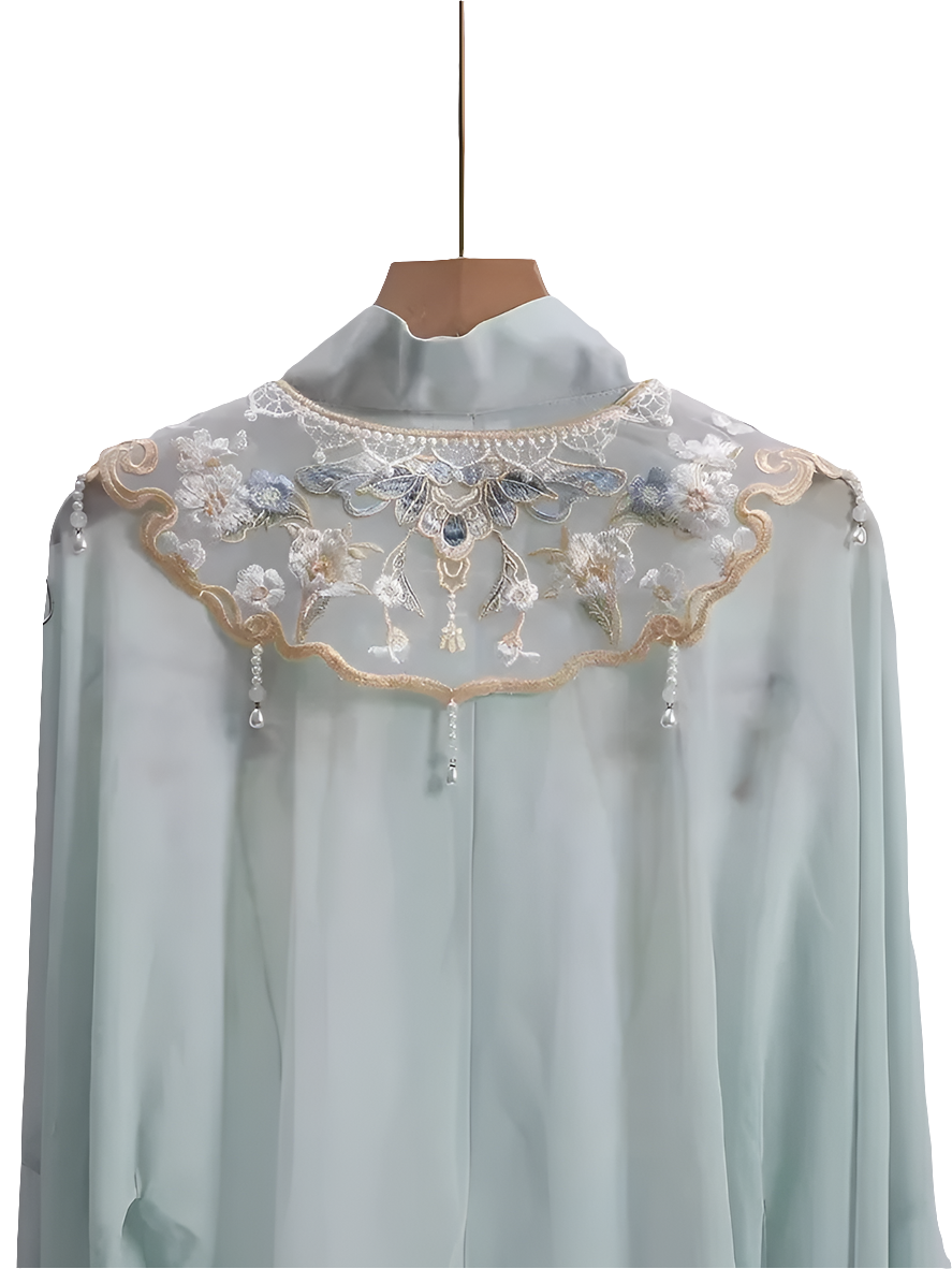 Embroidered tassel collar