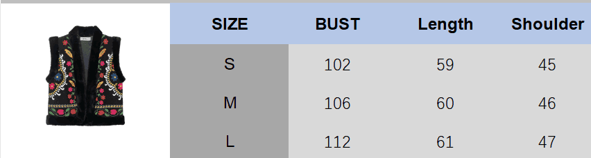 Floral embroidery faux fur vest