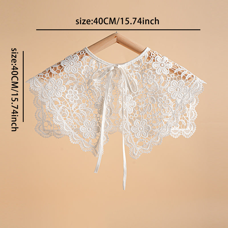 Embroidered floral detachable collar