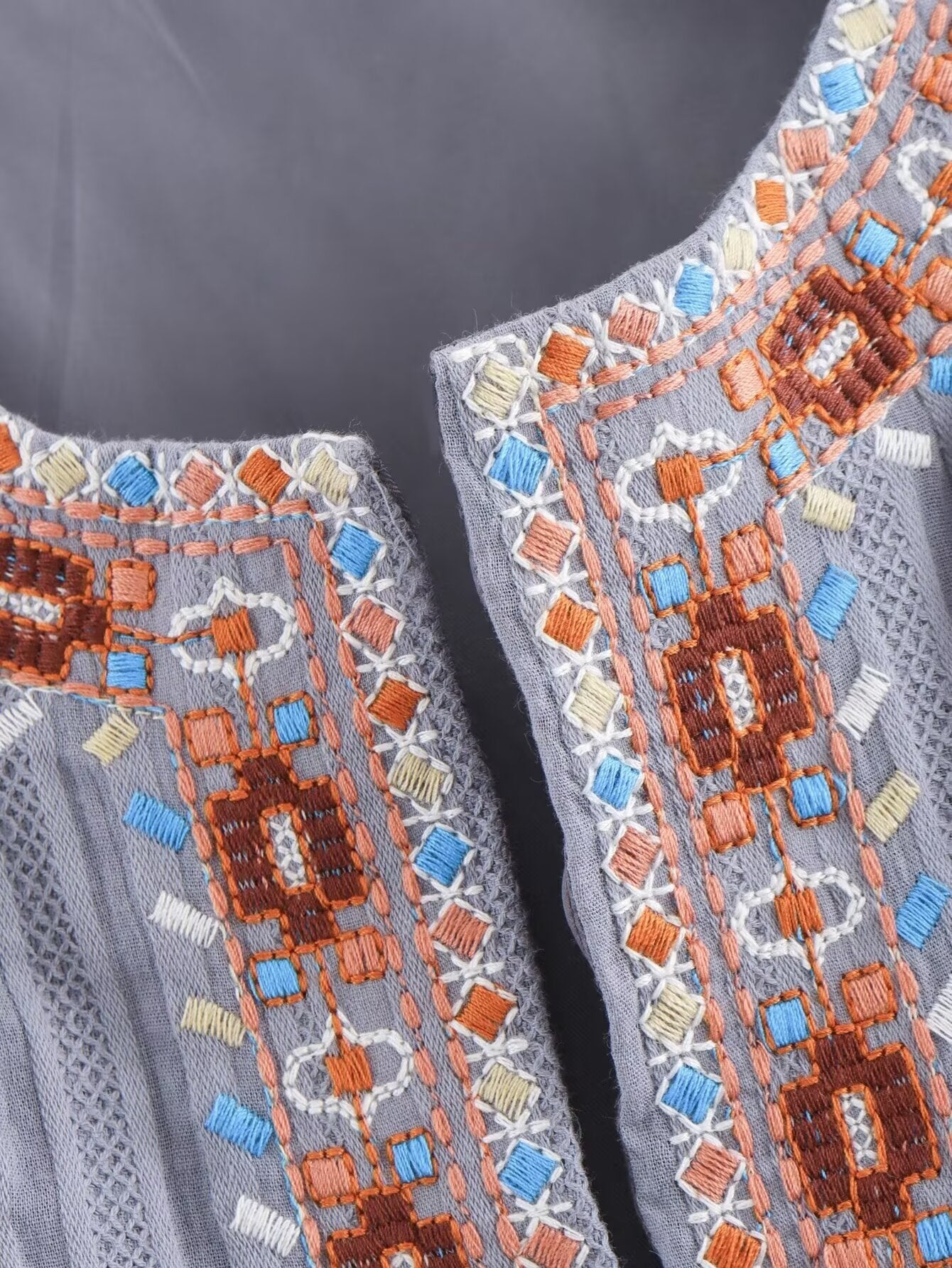 Vintage embroidered ethnic style vest