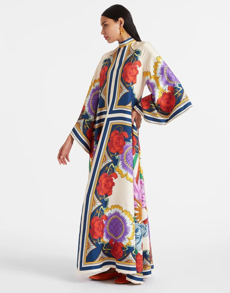Vintage printed ankle-length dresses