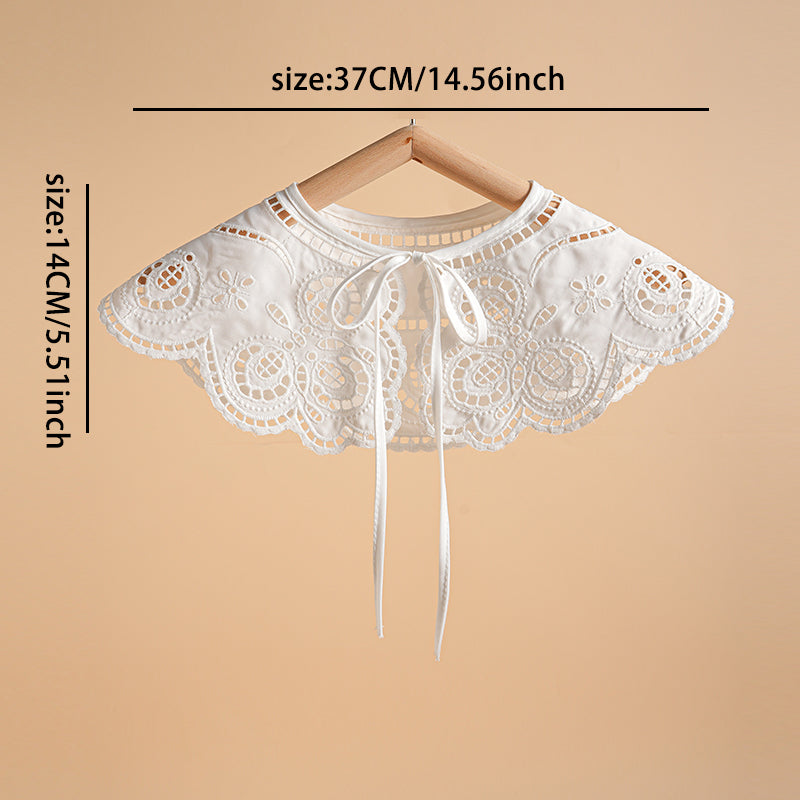 Embroidered floral detachable collar