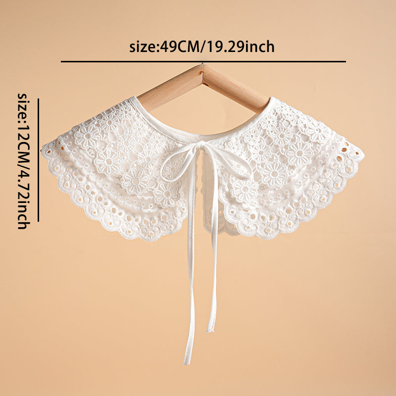 Embroidered floral detachable collar