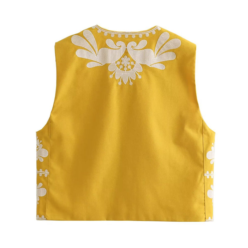 Casual embroidered vest