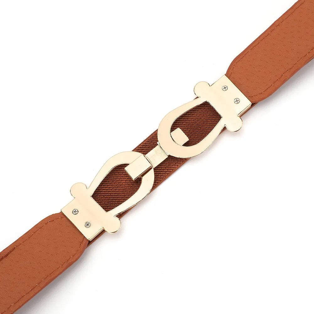 Classic elastic PU leather belt