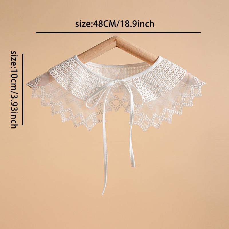 Embroidered floral detachable collar